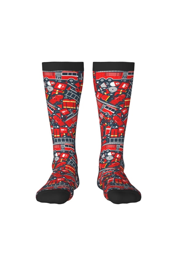 Fire Sign Print Thigh High Socks Extra Long Stretchy Sock Women Over Knee High Opaque Stocking Daily Wear