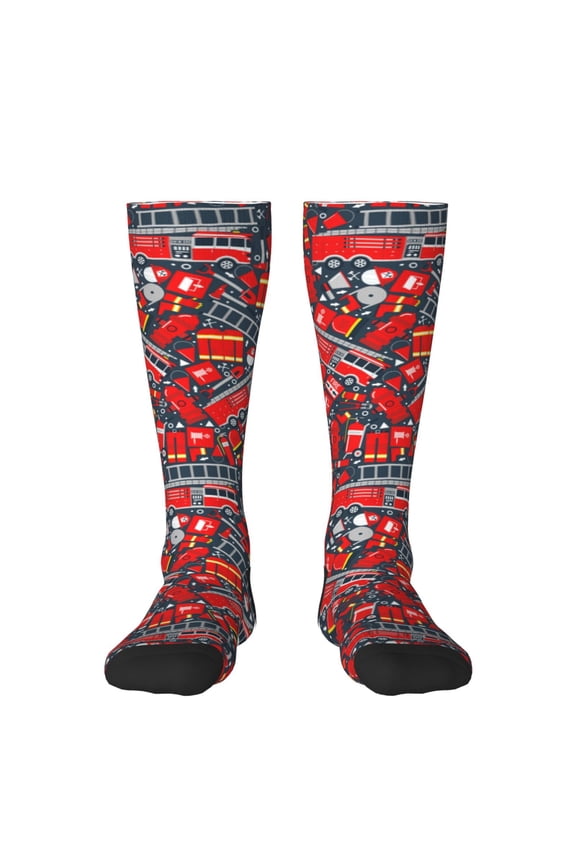 Fire Sign Print Thigh High Socks Extra Long Stretchy Sock Women Over Knee High Opaque Stocking Daily Wear