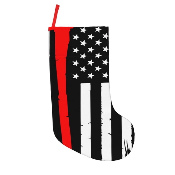 Vsdgher Firefighters USA Flag Christmas Stockings 18 inch Large Kids Stocking Bags Hanging Socks for Christmas Decor Decorations
