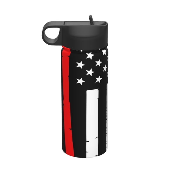 Vsdgher Firefighters USA Flag for Insulated Stainless Steel Water Bottle,18oz Sports Water Bottle Stainless Steel Reusable Tumbler for Sports, Travel, and School