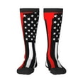 thumbnail image 1 of Vsdgher Firefighters USA Flag Print Thigh High Socks Extra Long Stretchy Sock Women Over Knee High Opaque Stocking Daily Wear, 1 of 5