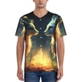 thumbnail image 1 of Vsdgher Firefly Forest Fox Mens T-Shirts Baseball Vintage Fashionable Lightweight Casual Crew Neck Slim Fit with Long Sleeves-4X-Large, 1 of 7