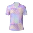 thumbnail image 1 of Vsdgher Fish Scale1 Print Men's Short Sleeve Stretch Polo Shirt, Moisture-Wicking Performance Polo Shirt, 1 of 8