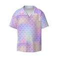 thumbnail image 1 of Vsdgher Fish Scale1 Print Men's Wrinkle Free Untucked Cuban Shirt Business Casual Button Down Shirts Short Sleeve Shirt, 1 of 7