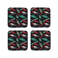 thumbnail image 1 of Vsdgher Fishing Lure Leather Coasters for Drinks, Durable Drink Coasters 4 Set for Tabletop Protection, Luxurious Home Décor and Housewarming Gift ( {designName})Square, 1 of 6