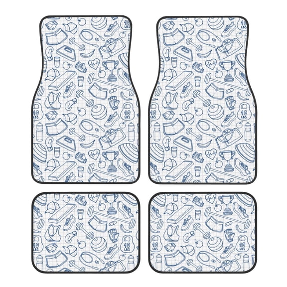 Vsdgher Fitness Guru Car Foot Mat Set of 4 Pieces Universal Floor Liner Car Accessories Fits Most Cars, Trucks, Vans, sedans, SUV