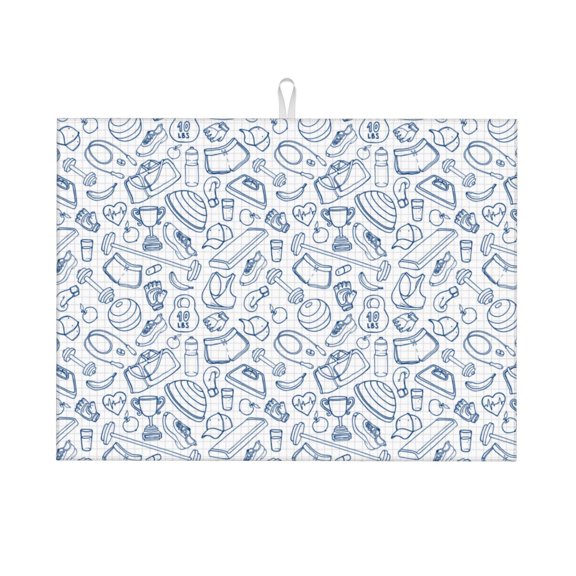 Vsdgher Fitness Guru Dish Drying Mat Super Absorbent Drying Mat Large Dish Drying Mats for Kitchen Counter Kitchen Drying Mat 24" x 18"