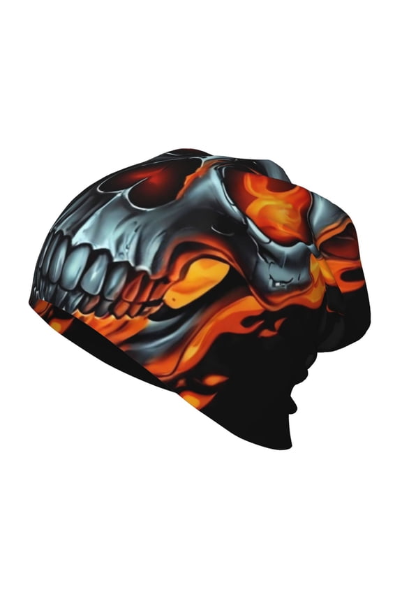 Flame Metal Skull Toddler Beanie Baby Boys Girls Beanies Kids Winter Hats Children Knit Warm Caps