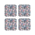 thumbnail image 1 of Vsdgher Flamingo And Zebra Leather Coasters for Drinks, Durable Drink Coasters 4 Set for Tabletop Protection, Luxurious Home Décor and Housewarming Gift ( {designName})Square, 1 of 6