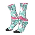 thumbnail image 1 of Vsdgher Flamingo Crew Socks for Men & Women, Breathable Casual Athletic Ankle Socks, 1 of 6
