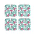 thumbnail image 1 of Vsdgher Flamingo Leather Coasters for Drinks, Durable Drink Coasters 4 Set for Tabletop Protection, Luxurious Home Décor and Housewarming Gift ( {designName})Square, 1 of 6