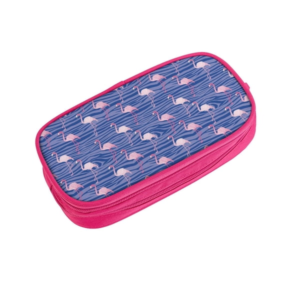 Vsdgher Flamingo Print Large Capacity Pencil Case Pouch with Zipper, Portable Aesthetic Big Capacity Pencil Cases Pen Office Travel Stationery Bag