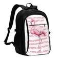 thumbnail image 1 of Vsdgher Flamingo Print Travel Laptop Backpack, Laptops Backpack with USB Charging Port, Water Resistant Computer Bag Gift for Men & Women, 1 of 7