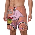 thumbnail image 1 of Vsdgher Flamingo Riding a Bicycle for Mens Swim Trunks with Compression Liner Swim Shorts Swim Suits Board Shorts-Large, 1 of 6