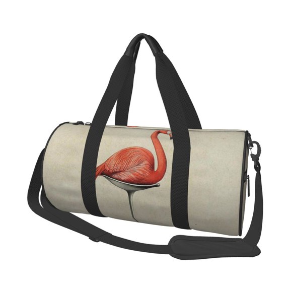 Vsdgher Flamingo Sitting On Chair 45L Foldable Duffel Bag, Sports Gym Bag,Overnight Bag, Portable Weekender Bag for Airplanes