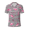 thumbnail image 1 of Vsdgher Flamingos Print Men's Short Sleeve Stretch Polo Shirt, Moisture-Wicking Performance Polo Shirt, 1 of 1