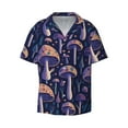 thumbnail image 1 of Vsdgher Floral Hippie Mushrooms Print Men's Wrinkle Free Untucked Cuban Shirt Business Casual Button Down Shirts Short Sleeve Shirt, 1 of 7