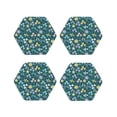 thumbnail image 1 of Vsdgher Floral Leather Coasters for Drinks, Durable Drink Coasters 4 Set for Tabletop Protection, Luxurious Home Décor and Housewarming Gift ( {designName})Hexagon, 1 of 6