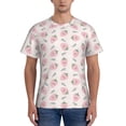 thumbnail image 1 of Vsdgher Floral Strawberr Print Men's Dry Fit Mesh Athletic Shirts Moisture Wicking Tennis T-Shirt Tops, 1 of 9