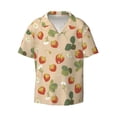 thumbnail image 1 of Vsdgher Floral Strawberr Print Men's Wrinkle Free Untucked Cuban Shirt Business Casual Button Down Shirts Short Sleeve Shirt, 1 of 7