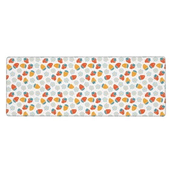 Vsdgher Floral Strawberr for Mouse Pad with Stitched Edges,Desk mat for Laptop,Computer & PC, Wristing Pad for Gamer,Office & Home,12 x 31.5 in