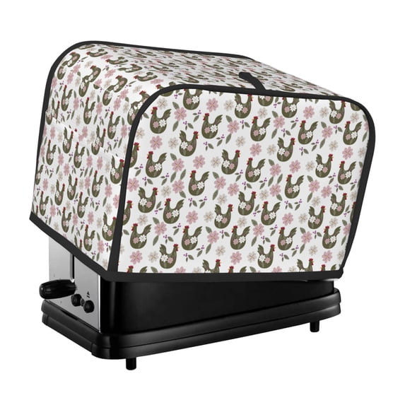 Vsdgher Flowe Rooster 2 Slice Toaster Cover, Appliance Covers Toaster Cover Fits for Most Standard 2 slice Toasters