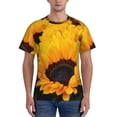 thumbnail image 1 of Vsdgher Flower Bush Sunflower Print Men's Dry Fit Mesh Athletic Shirts Moisture Wicking Tennis T-Shirt Tops, 1 of 9