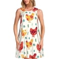 thumbnail image 1 of Vsdgher Flower Chicken Print Summer Dresses for Women Casual U Neck Beach Dress Sleeveless Tank Loose Sundress with Pocket -Medium, 1 of 7