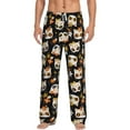 thumbnail image 1 of Vsdgher Flower Fox Print Mens Pajama Pants Sleep & Lounge Pants, PJ Bottoms With elastic waistb and Pockets, 1 of 5