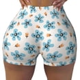 thumbnail image 1 of Vsdgher Flower Leaves print Workout Shorts for Women Seamless Soft Smooth Gym Yoga Scrunch Active Exercise Fitness Shorts, 1 of 8