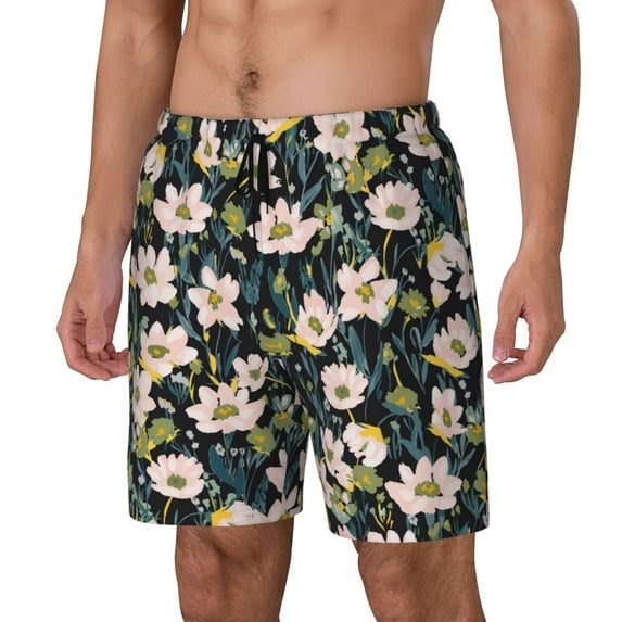 Vsdgher Flowers for Mens Swim Trunks with Compression Liner Swim Shorts Swim Suits Board Shorts-XX-Large