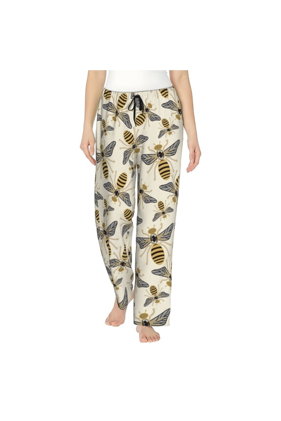 Flying Bees1 Women’s Womens Pajama Pants, Lounge Wide Leg PantsLounge Pants,Sleep Bottoms, Lounge for Women-X-Large