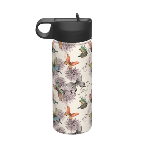 Vsdgher Flying Butterflies-1 for Insulated Stainless Steel Water Bottle,18oz Sports Water Bottle Stainless Steel Reusable Tumbler for Sports, Travel, and School