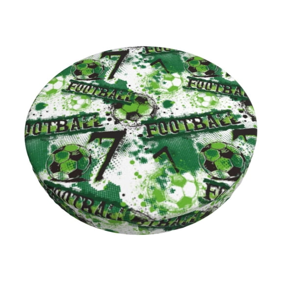 Vsdgher Football 7 Print Stool Covers Round,Stretch Round Stool Covers Washable Stool Cushion Slipcover Elastic Chair Covers for 12-14 Inch Chair