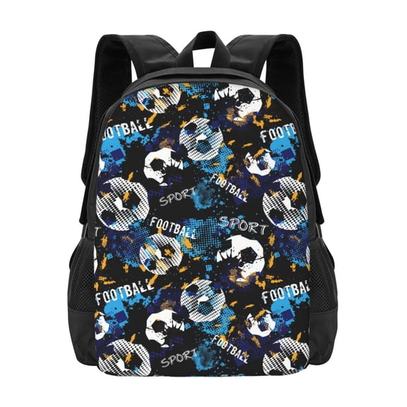 Vsdgher Football Print Backpack for Women Men School Bookbag with Laptop Compartment for College Work Travel, Simple Fashion Casual Daypack, Fit 15" Laptop