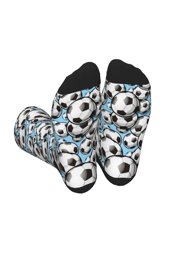 Football Soccer Ball Unisex Crew Socks Lightweight Breathable Ventilation Ankle Socks, Mid-calf socks for Daily