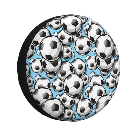 Vsdgher Football Soccer Ball for Spare Tire Cover, Tire Wheel Protector Wheel Cover Fit for Truck,Trailer,RV,SUV,Camper and Most Vehicle-15 inch