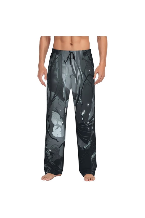 Forest Black Ghost Warrior Mens Pajama Pants Sleep & Lounge Pants, PJ Pants-X-Large