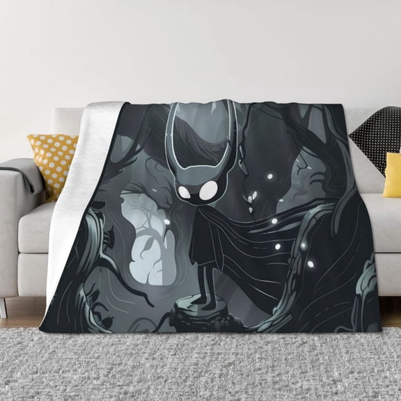 Vsdgher Forest Black Ghost Warrior Pattern Fleece Throw Blanket, Horizontal Fleece Bedding Home Decor for Couch & Bed All Season Use -40"x30"