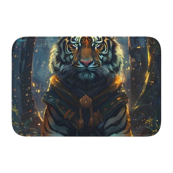 Vsdgher Forest Meditating Tiger Hem Mat 40x60 - Multipurpose Doormat for Indoor & Outdoor Use - Welcome Your Guests with our Entrance Mat
