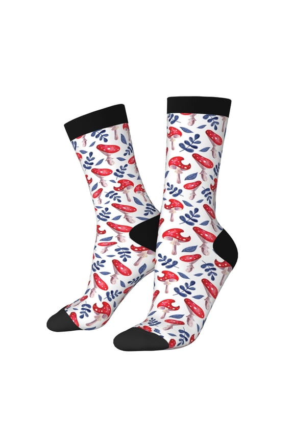 Forest Mushrooms1 Crew Socks for Men & Women, Breathable Casual Athletic Ankle Socks
