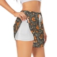 thumbnail image 1 of Vsdgher Fox And Mushroom Print Women's Running Double Layer Shorts High Waisted with Pockets Elastic Yoga Workout Athletic Gym Sports, 1 of 8