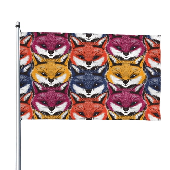 Vsdgher Fox Face Print Outdoor Decorative Flag 4x6ft, Suitable for outdoor decoration, can be hung indoors, on outdoor lawns, balconies, parties