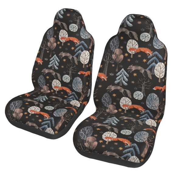 Vsdgher Fox In The Forest Automotive Seat Covers for Cars Trucks and SUVs Car Seat Covers for Truck Seat Protectors Set of 2