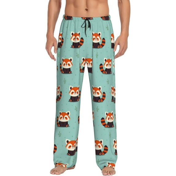 Vsdgher Fox Print Mens Pajama Pants Sleep & Lounge Pants, PJ Bottoms With elastic waistb and Pockets