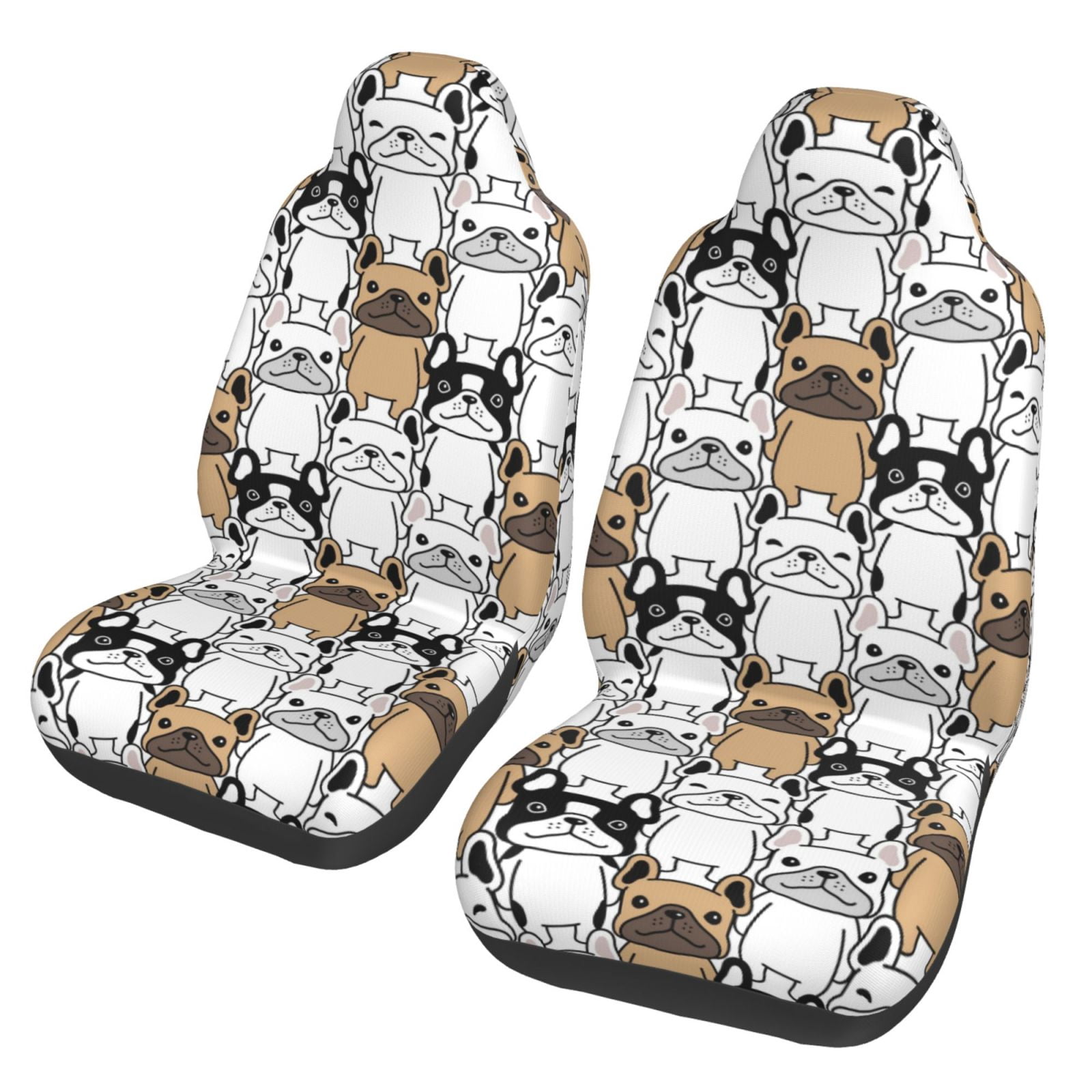 Bulldog Cartoon Universal Fit Car Seat Covers