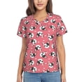 thumbnail image 1 of Vsdgher French Bulldog Face Women Shirts V Neck Short Sleeve Tops T-Shirt Basic Tees, S to 3XLXX-Large, 1 of 5