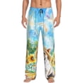 thumbnail image 1 of Vsdgher French Bulldog Sunflowers Bubbles Mens Pajama Pants Sleep & Lounge Pants, PJ Pants-Small, 1 of 6