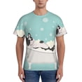 thumbnail image 1 of Vsdgher French Bulldog Taking a Bath Print Men's Dry Fit Mesh Athletic Shirts Moisture Wicking Tennis T-Shirt Tops, 1 of 9