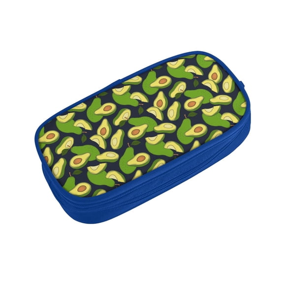 Vsdgher Fresh Avocado Print Large Capacity Pencil Case Pouch with Zipper, Portable Aesthetic Big Capacity Pencil Cases Pen Office Travel Stationery Bag